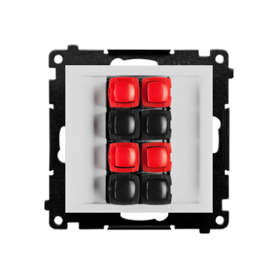 Simon 55 quadruple loudspeaker socket, module, light gray matt