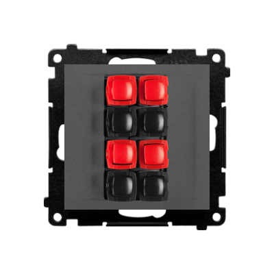Simon 55 quadruple loudspeaker socket, module, graphite mat