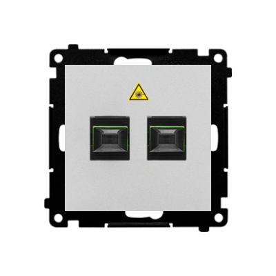 Simon 55 double fiber optic sockets, matt aluminum