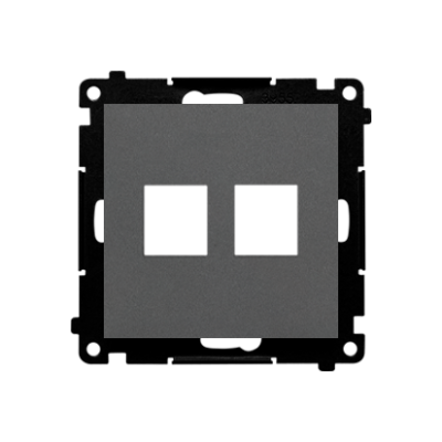 Simon 55 double Keystone flat IT/telephone socket cover, graphite mat