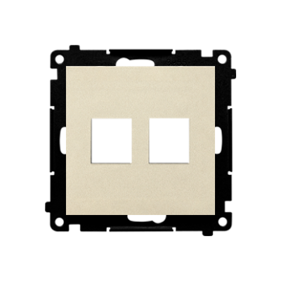 Simon 55 double Keystone flat IT/telephone socket cover, champagne matt
