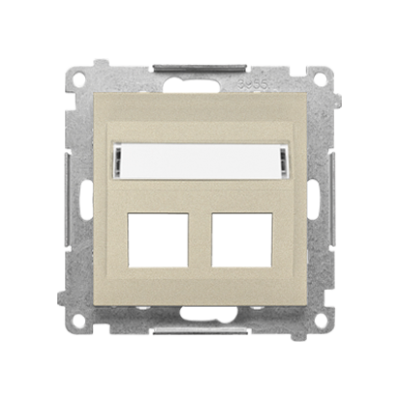 Simon 55 double angled cover for ITC socket for Keystone, champagne matt