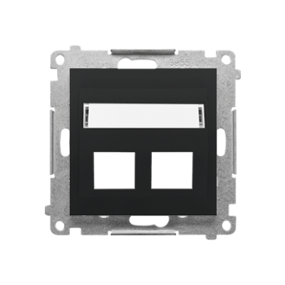 Simon 55 double angled cover for ITC socket for Keystone, black matt
