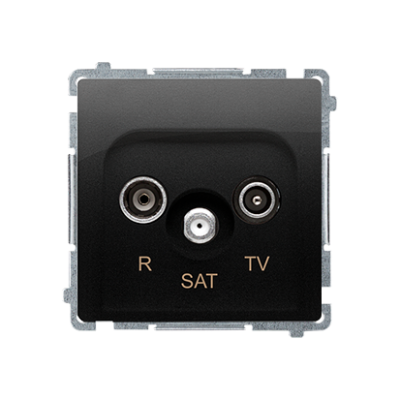 Simon Basic r-TV-SAT „pass through“ antenos lizdas, silpninimas: 10 dB, matinė juoda