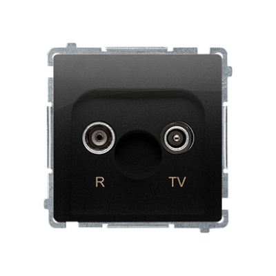 Simon Basic RTV final aerial socket, separated, atten.: 1dB, black matt