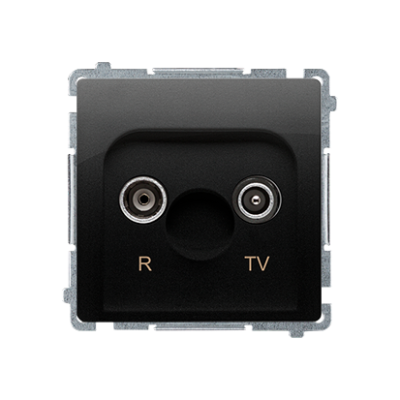 Simon Basic RTV „pass-through“ antenos lizdas, silpninimas: 10 dB, matinė juoda