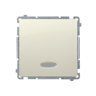 Simon Basic single contact push button illuminated without pictogram, LED not replaceable Color: blue, (module), 10AX, quick connection, beige