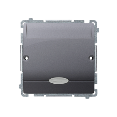 Simon Basic hotel room switch with indicator light, 10A, 2A, inox, metallized