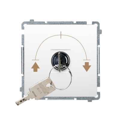 Simon Basic roller blond switch with key, 5A, white