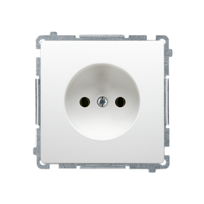 Simon Basic single socket outlet without earthing, 16A, white