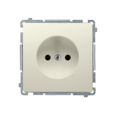 Simon Basic single socket outlet without earthing, 16A, beige