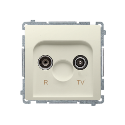 Simon Basic RTV „pass-through“ antenos lizdas, silpninimas: 10 dB, smėlio / kreminė