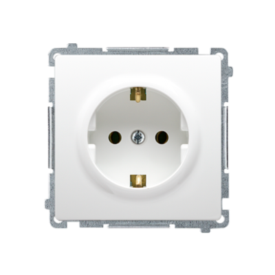 Simon Basic single socket outlet with Schuko earthing, 16A, white