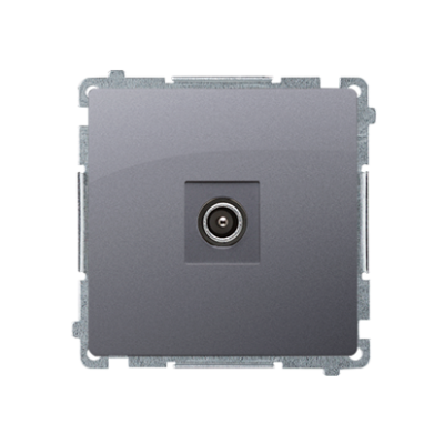 Simon Basic single TV socket final, inox, metallized