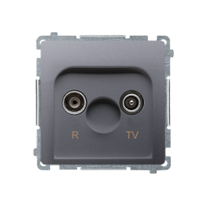 Simon Basic RTV galinė antenos jungtis, atskira, silpninimas: 1 dB, nerūdijantis plienas (Inox), metalizuotas