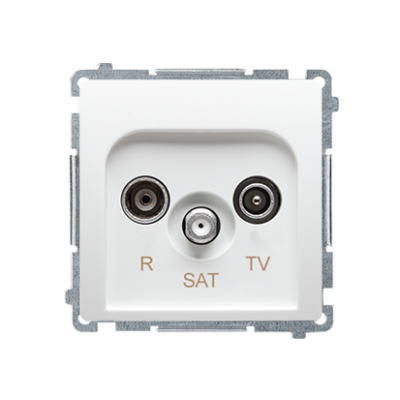 Simon Basic r-TV-SAT „pass through“ antenos lizdas, silpninimas: 10 dB, balta