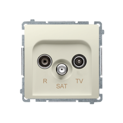 Simon Basic r-TV-SAT „pass through“ antenos lizdas, silpninimas: 10 dB, smėlio / kreminė