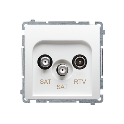 Simon Basic SAT-SAT-RTV double aerial socket, atten.: 1dB, white
