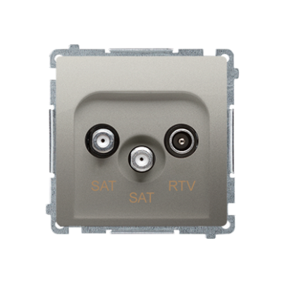 Simon Basic dviguba SAT-SAT-RTV antenos lizdas, silpnėjimas: 1 dB, satinas, metalizuotas
