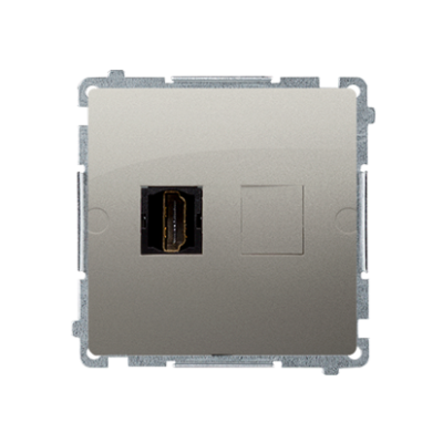 Simon Basic HDMI single socket, satin, metallized