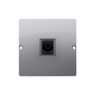 Simon Basic RJ11 single telephone socket, (module), inox, metallized