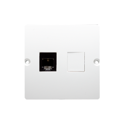 Simon Basic RJ11 single telephone socket, (module), white