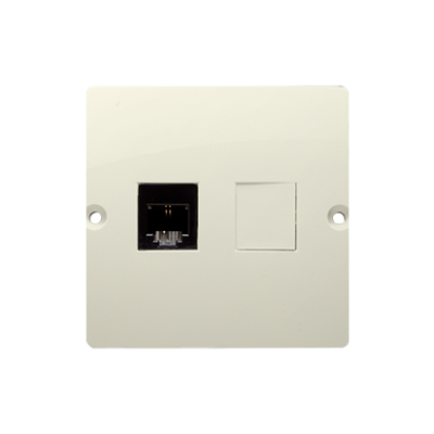 Simon Basic RJ11 single telephone socket, (module), beige