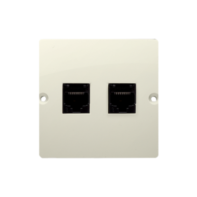 Simon Basic double IT socket RJ45, category 5e, (module), beige