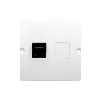 Simon Basic single IT socket RJ45, category 5e, (module), white