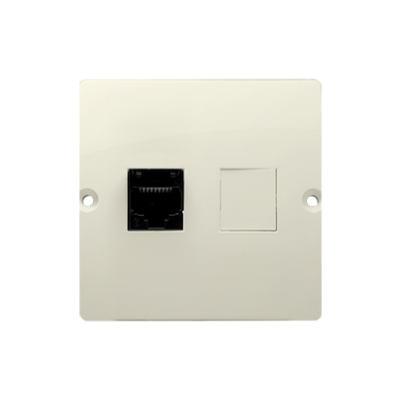 Simon Basic single IT socket RJ45, category 5e, (module), beige
