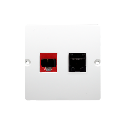 Simon Basic computer socket RJ45 category 5e + telephone socket RJ12, (module), white