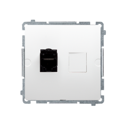 Simon Basic single computer socket RJ45 category 6 with anti-dust cover, (module), white