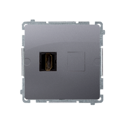 Simon Basic HDMI single socket, inox, metallized