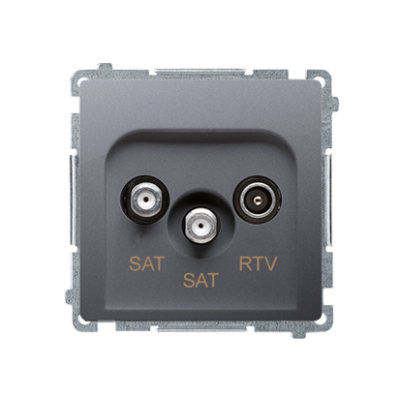 Simon Basic dviguba SAT-SAT-RTV antenos lizdas, silpninimas: 1 dB, nerūdijantis plienas (Inox), metalizuotas