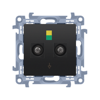 Simon 10 double equipontential socket, black matt