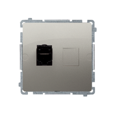 Simon Basic single computer socket RJ45 category 6 with anti-dust cover, (module), satin, metallized