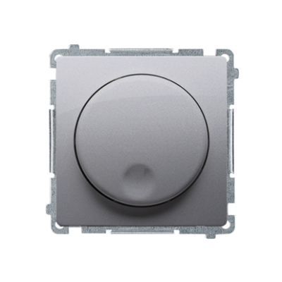 Simon Basic rotary-push dimmer, inox, metallized