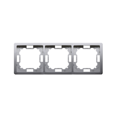 Simon Basic Standard triple frame, inox, metallized