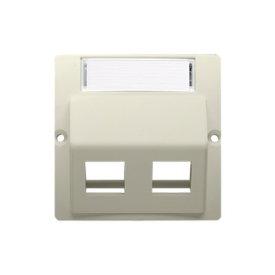 Simon Basic double angled Keystone IT/telephone socket cover with descriptive field, (cover), beige