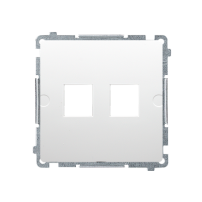 Simon Basic double Keystone flat IT/telephone socket cover, (module), white