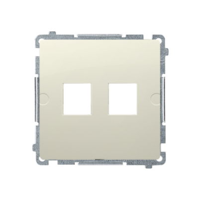 Simon Basic double Keystone flat IT/telephone socket cover, (module), beige