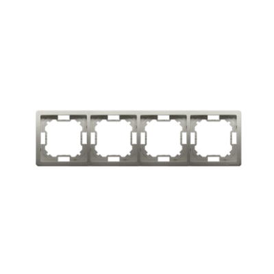 Simon Basic Standard quadruple frame, satin, metallized