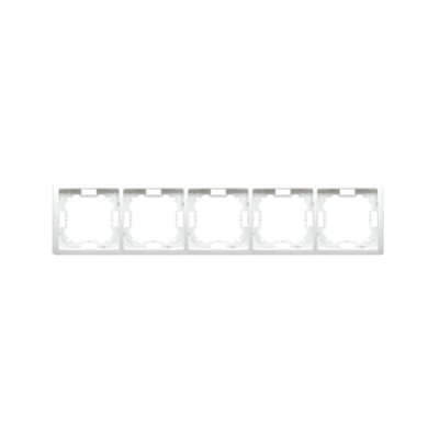Simon Basic Standard 5 gang frame, white