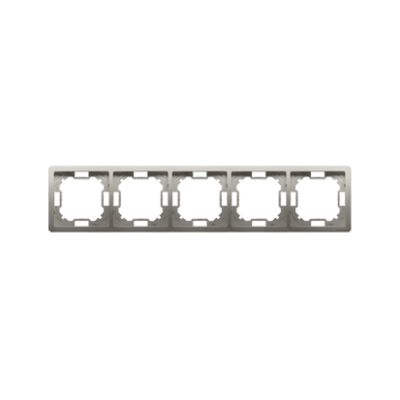 Simon Basic Standard 5 gang frame, satin, metallized