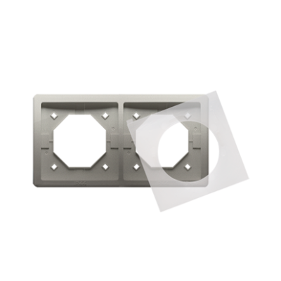 Simon Basic Standard IP44 Dvivietis rėmelis, 2 vt., satinas, metalizuotas
