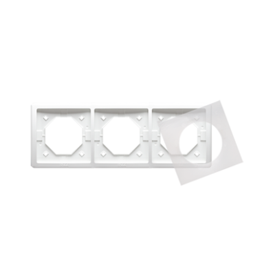 Simon Basic Standard IP44 triple frame, white