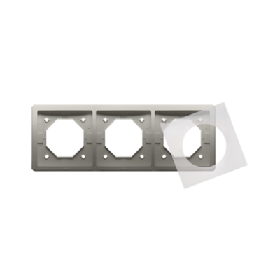 Simon Basic Standard IP44 triple frame, satin, metallized