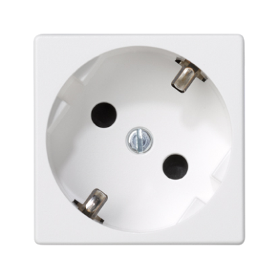 Single socket outlet, K45, SCHUKO, 16A, 250V, quick connection, 45×45mm, pure white