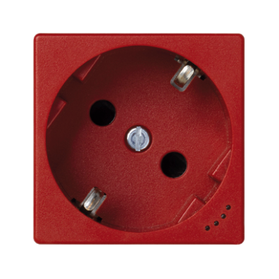 Single socket outlet, K45, SCHUKO, voltage indicator, 16A, 250V, Screw, 45×45mm, red