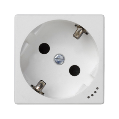 Single socket outlet, K45, SCHUKO, voltage indicator, 16A, 250V, Screw, 45×45mm, pure white